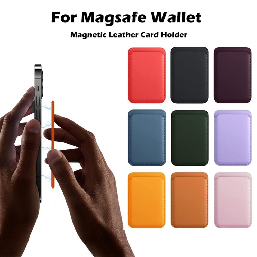 Магнитный кожаный держатель для карт Кошелек Для iPhone 17 16 11 11 11 11 Pro Max Mini для MagSafe Чехол Аксессуар Карман Сумка для телефона
