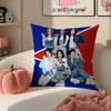Stylish Kpop Girl Group BBabymonster Cushion Cover Pillowcase Short Plush Invisible zipper Room Sofa Cushion Cover