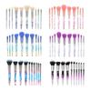 Набор из 10 кистей для макияжа с кристаллами и акриловыми ручками