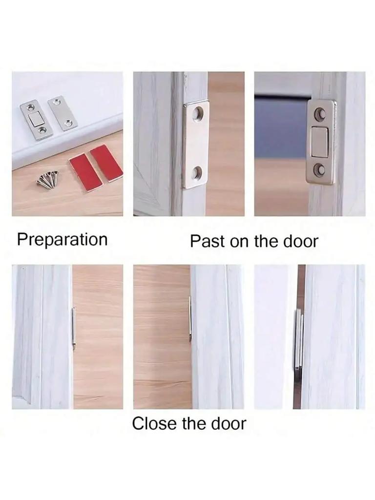 Magnetic Cabinet Catches Door Stops Magnet Invisible Soft-Catch Ultra-Thin Hidden Door Closet with Screw for Furniture