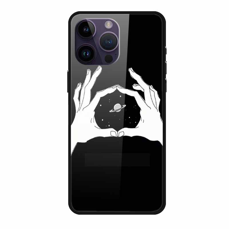 Закаленное Стекло Чехол Для iphone 15 Pro Max Чехол Жесткое Стекло Задняя Крышка Мягкий ТПУ Бампер Для iphone 16 Pro Max Чехол для Телефона 16Pro Max