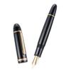 Jinhao X159 Black Acrylic Fountain Pen Fine Nib with Gold Trim Pen Pouch Refill Ink Converter #8 &