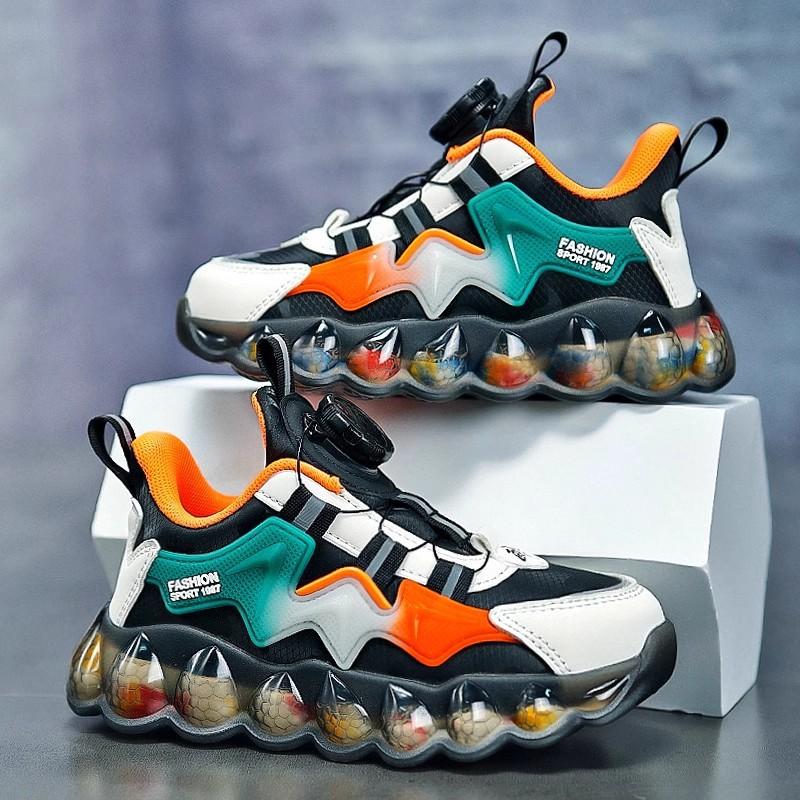 Sports Shoes, Boys' Shoes, Rotating Buttons, Breathable