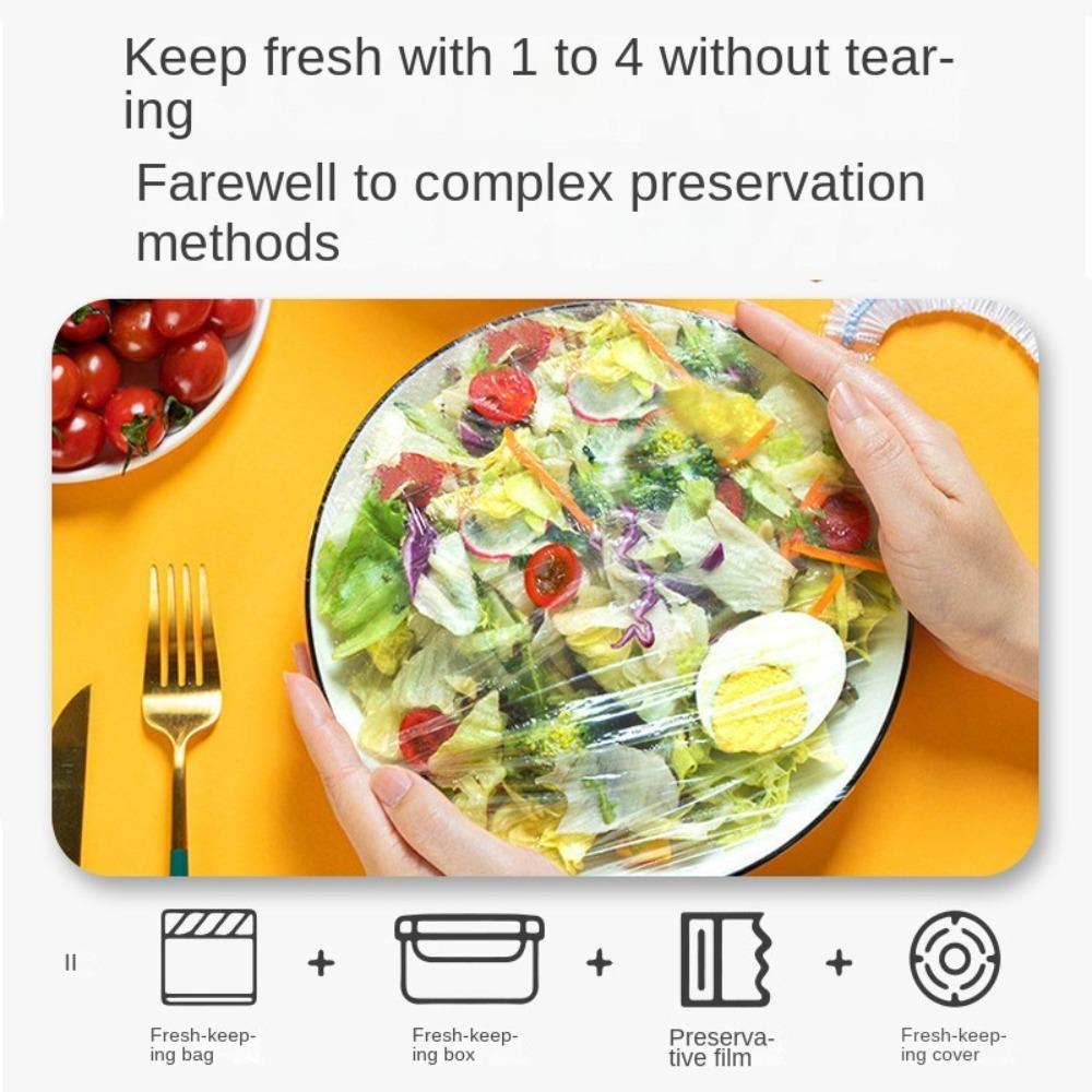 100/300/500pcs Elastic Mouth Plastic Bags Food Grade Plastic Cling Film Cover  For Fruit Vegetable