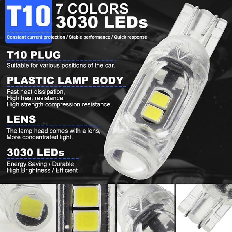 Светодиодная лампа подсветки номерного знака T10 W5W Универсальные светодиодные лампы для заднего ящика W5W 168 Led 5w5 Лампа для освещения салона автомобиля, купола, чтения, номерного знака