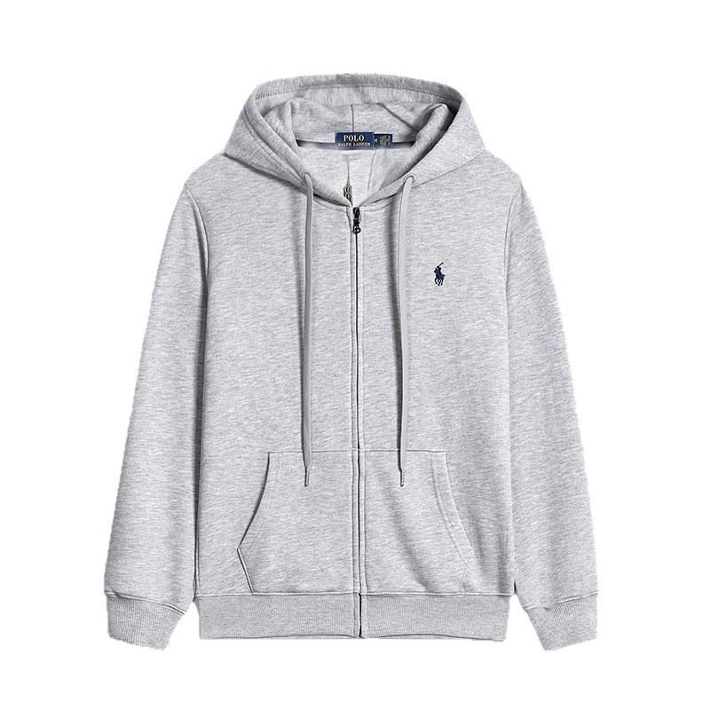 Men's Fleece-Lined Hooded Jacket with Zipper and Embroidery - Fashionable Autumn/Winter Casual Sweatshirt