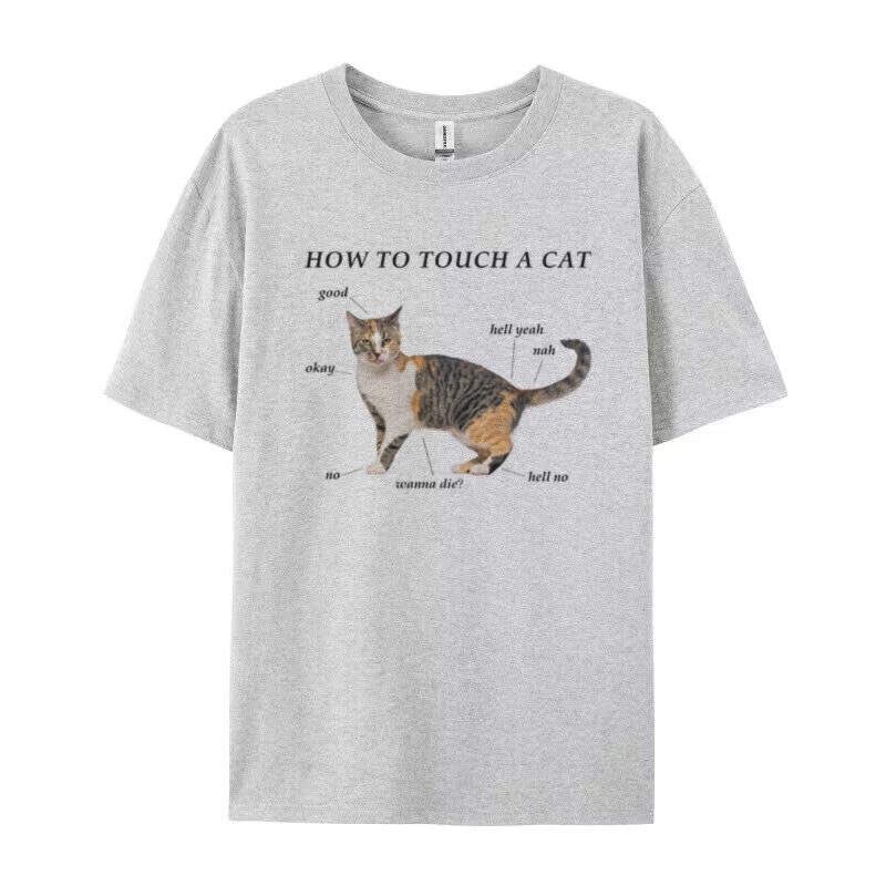 Womens Short Sleeve Funny Kitten Graphic TShirt Casual Loose Cat Mom Tee Top Aesthetic Cat Lover Fashion Top Gift for Females