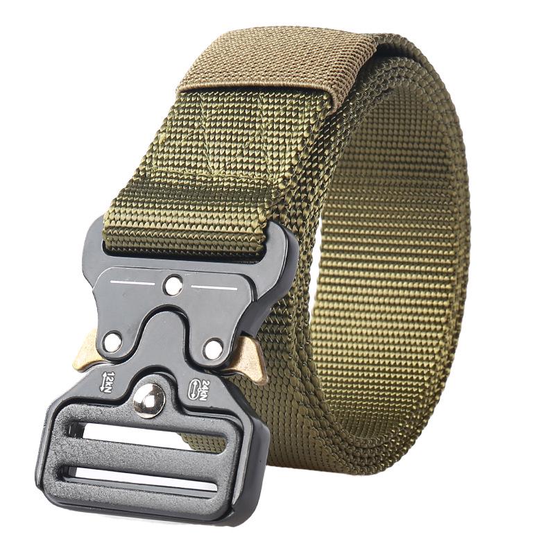 "4.3cm Wide Tactical Snake Buckle Canvas Belt for Men - Second Generation Outdoor Fashion"