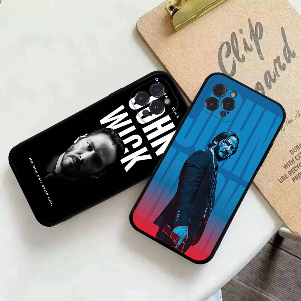 1 шт. Классический чехол для телефона J-john Movie W-wick для iPhone 17 Air 16 15 14 13 12 11 Pro Max 16 15 14 Plus Мягкий чехол из ТПУ