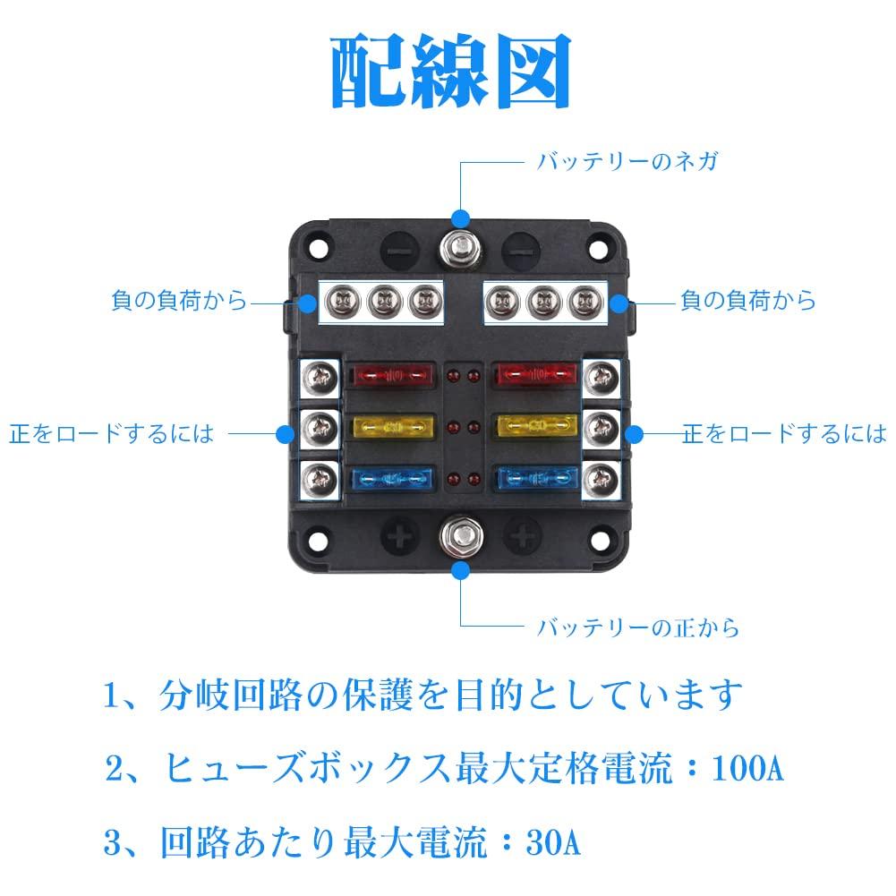 ADPOW 6-контактный держатель предохранителя для автомобиля, лодки, водонепроницаемый светодиодный сигнальный фонарь с комплектом ATO ATC, предохранитель-лезвие 5A 10A 15A 20A, подходит для автомобиля, лодки