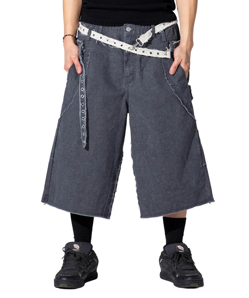XTONZ Xp332 Twine Chain Bermuda Cotton Pants (Charcoal)