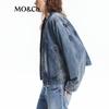 MO&Co. Women's V-Neck Short Denim Jacket