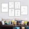 Nordic Minimalist Figures Line Art Sexy Woman Body Nude Wall Canvas Paintings Drawing Posters Prints Decoration for Living Room
