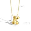 Chubby 26-Letter Balloon Pendant Necklace, Gold-Plated Stainless Steel