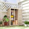 Garden Shed Tool Storage Wooden Cabinet 2 Shelves Bitumen Roof Louvered Doors Lockable 75 X 50 X 118