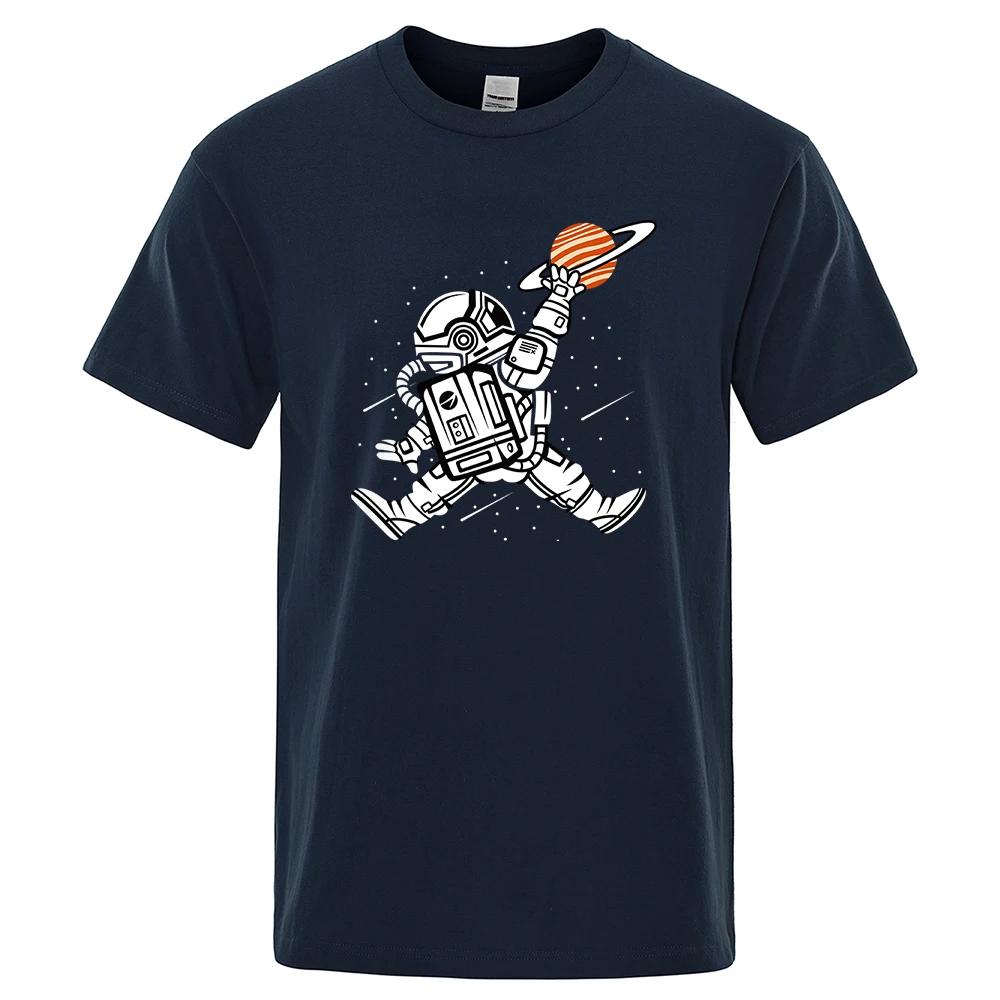 Spaceman Dunk T Shirt UnisexCotton Eco Tee Clothes Tshirts Oversize Breathable Loose Short Sleeve Hip Hop Comfortable Tops