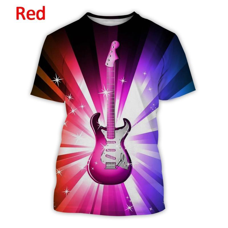 Летняя мода Музыкальные инструменты Бас-гитара Футболка с 3D-печатью Персонализированные хип-хоп уличные мужские трендовые повседневные футболки в стиле Харадзюку