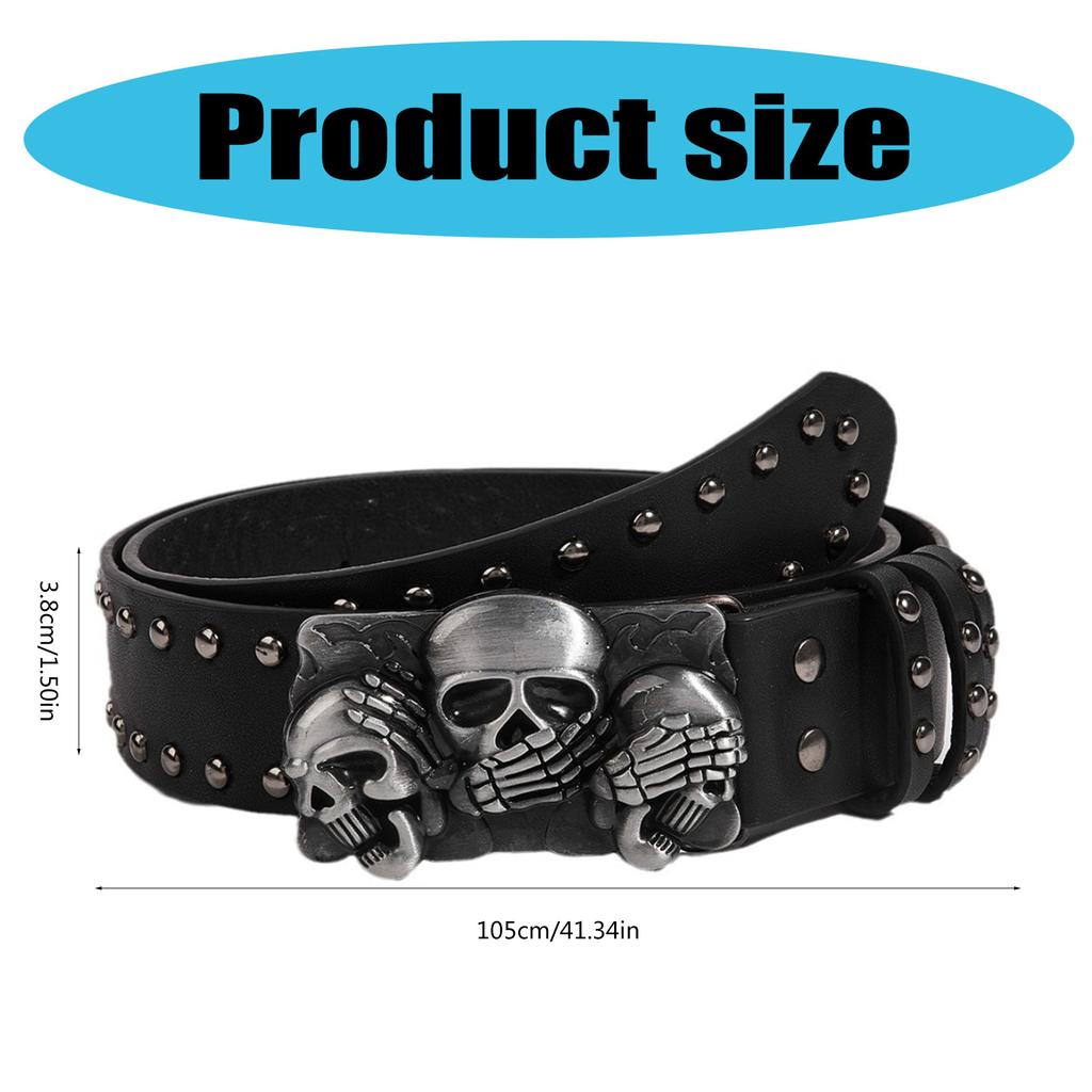 Skull Buckle Waist Chain Buckle Punk Chain Grunge Belt for Women Proms Club Party for Jeans Dresses Studded