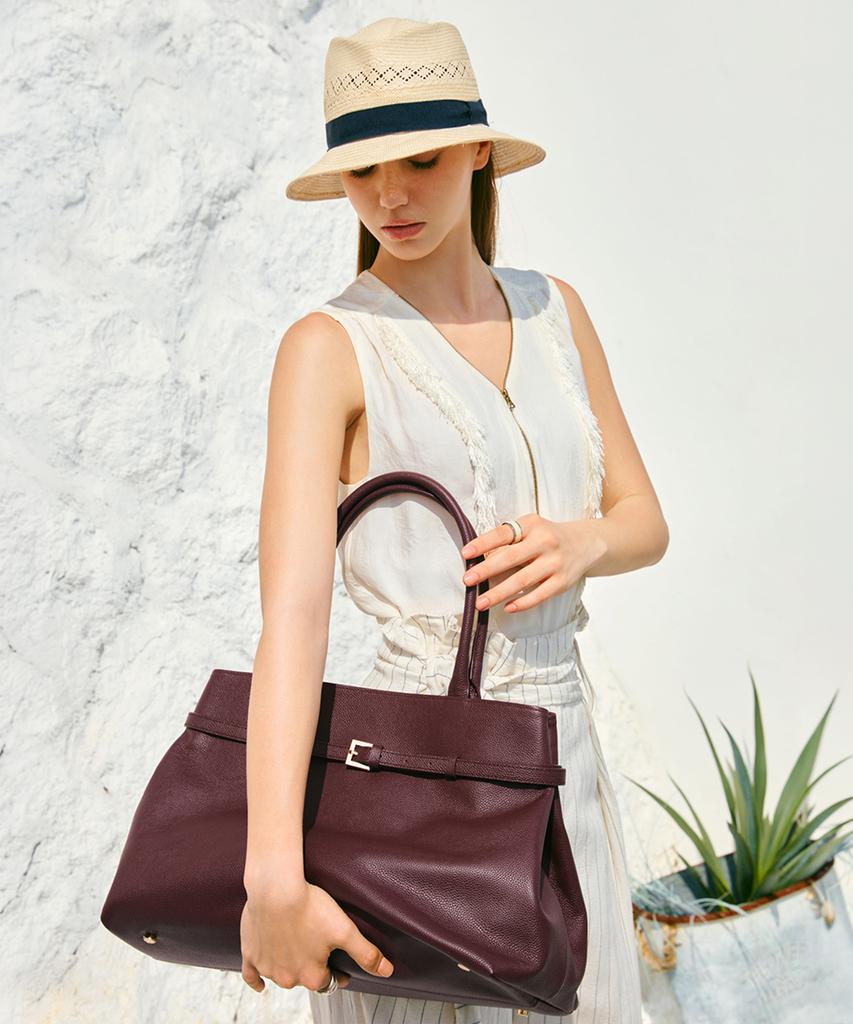 Clair Burgundy Tote Bag