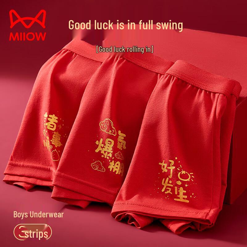Miiow Boys' Red Festive Boxer Briefs