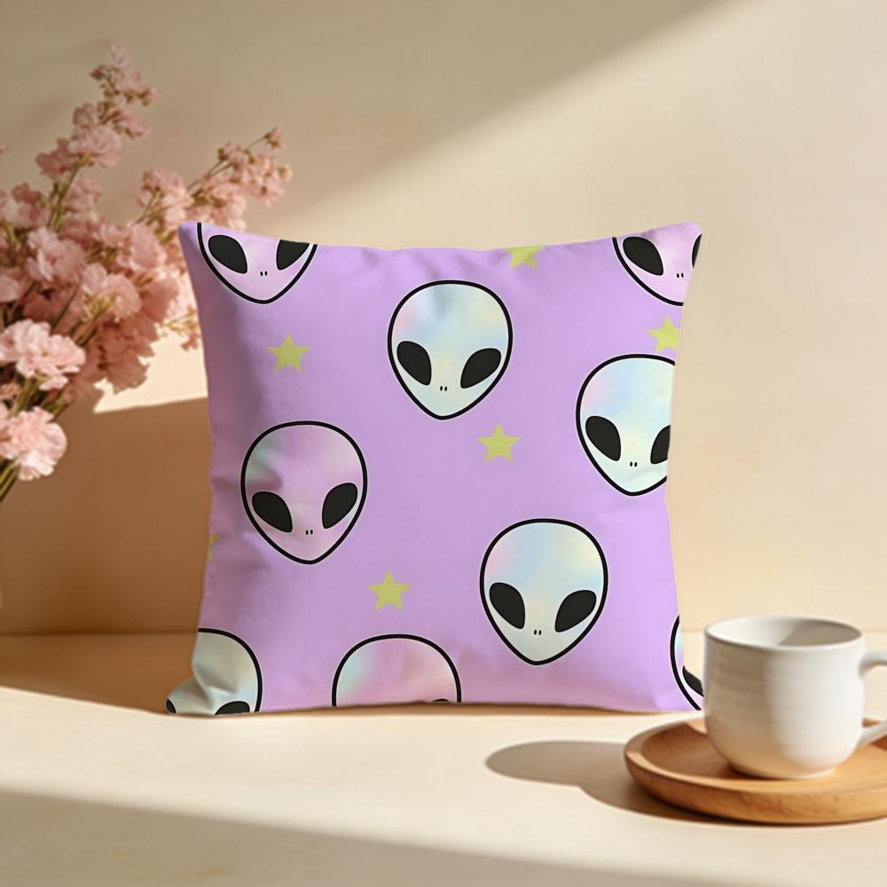 Whimsical Dreamy Aliens Cushion Cover Soft Pillow Cases for Home Bedroom Living Room Sofa