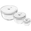 ZWILLING Fresh Save Vacuum Storage Set of with Airtight Nesting Japanese Fresh Save & Bowls, 3, S/M/L Glass, Lids, Heat-Resistant Glass, Storage,