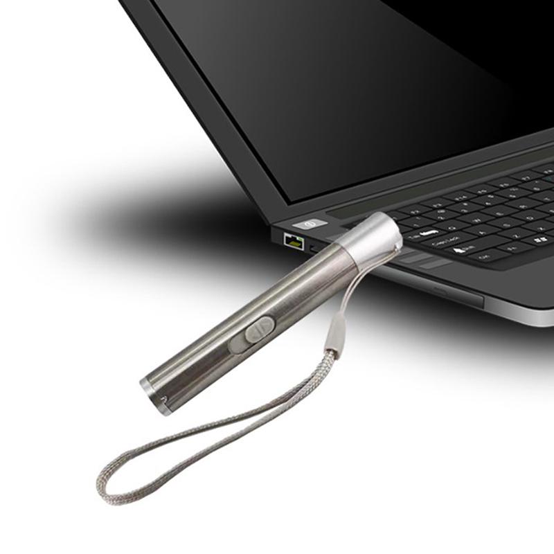 Многофункциональный 3 в 1 мини-USB-фонарик из алюминиевого сплава с USB-перезаряжаемым лазером