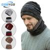 Gobygo Зимняя шапка-пуловер, комплект шарфа, сохранение тепла, теплая, флисовая, утолщенная, шерстяная шапка, вязаная шапка, мужская, женская
