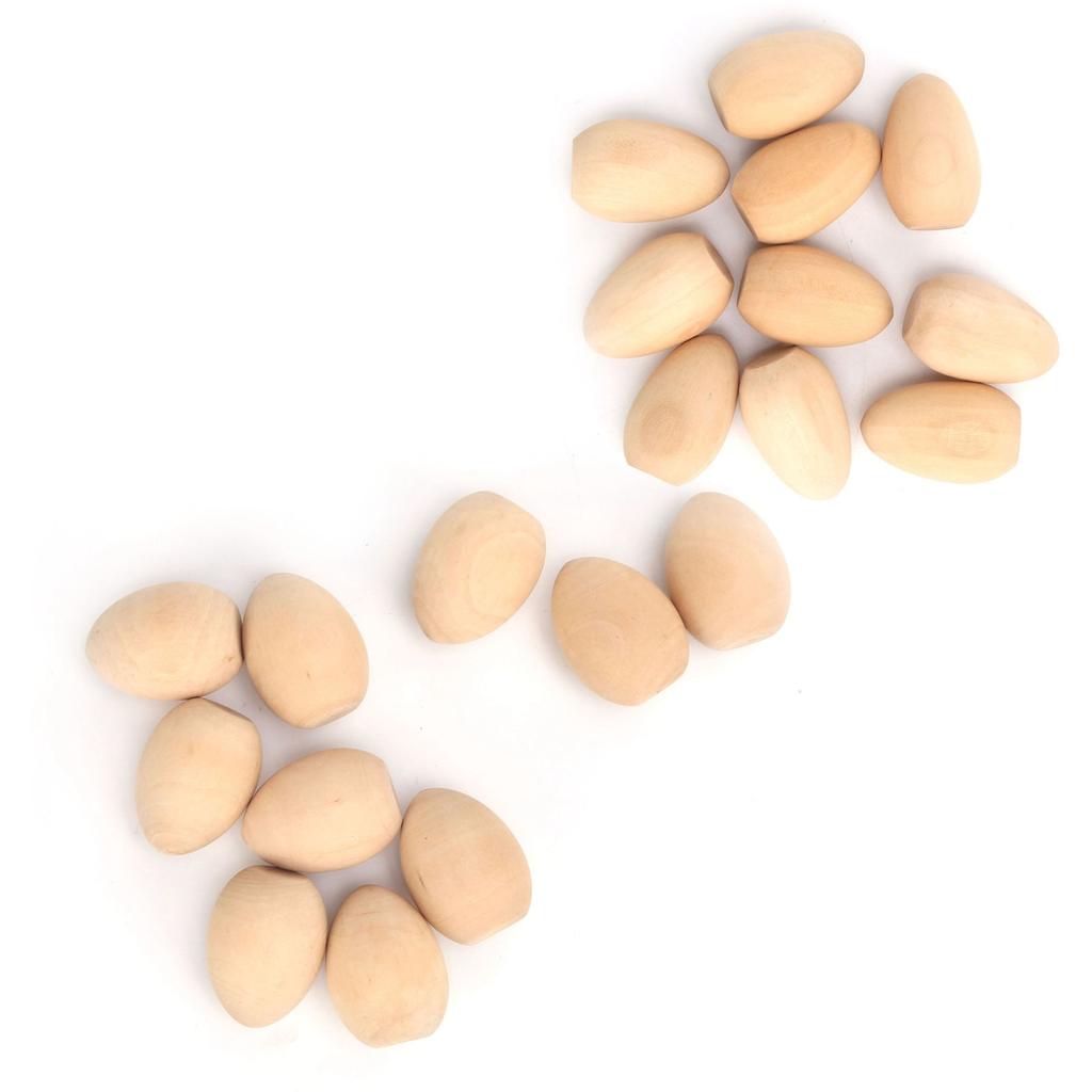 10Pcs Wooden Eggs Vivid Lightweight Portable Not Easily Broken Food Toy Faux Eggs for Family Decorat