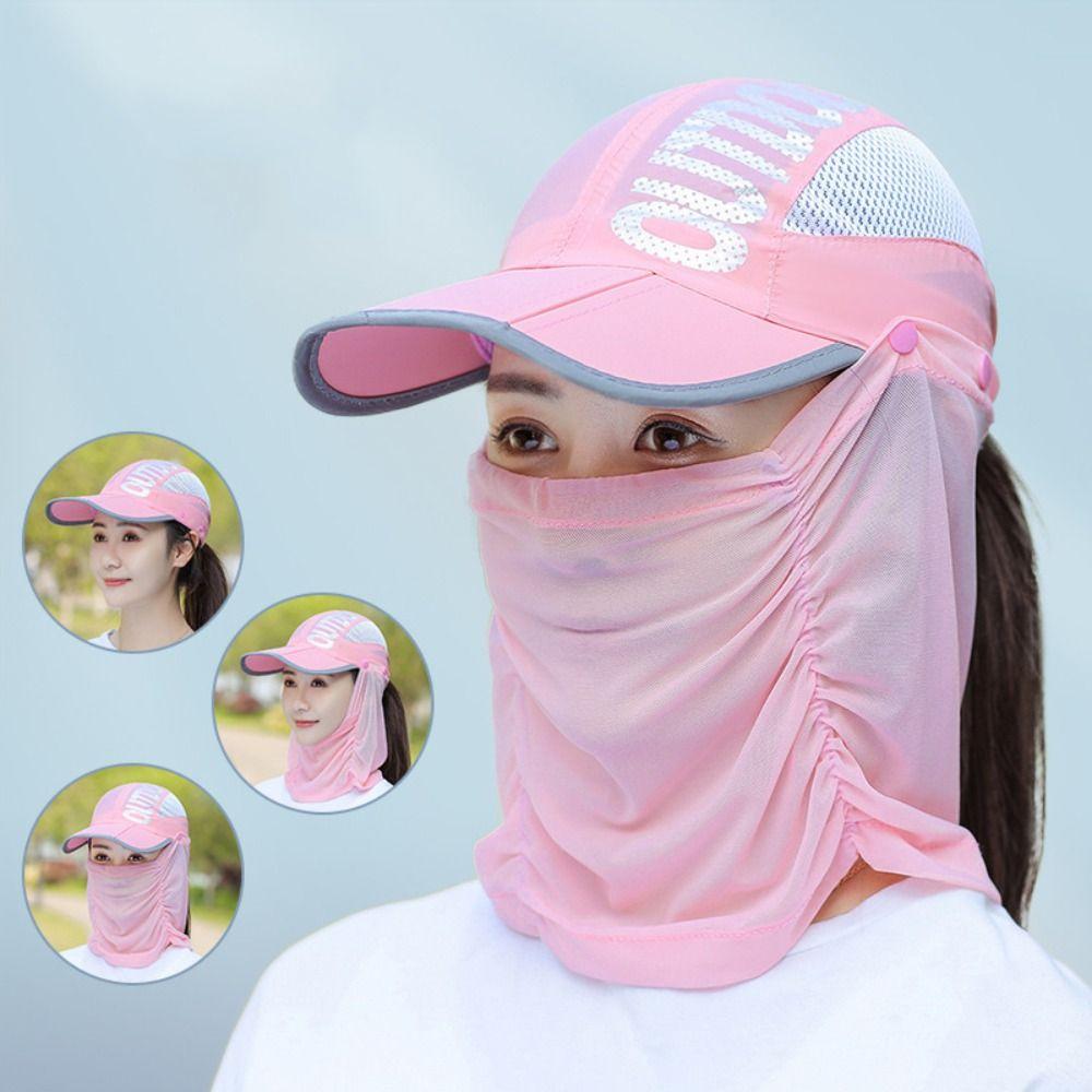 Neck Cover Sun Protection Hat Quick-dry Hat Face Cover Cap Breathable Wide Brim Baseball Cap Women