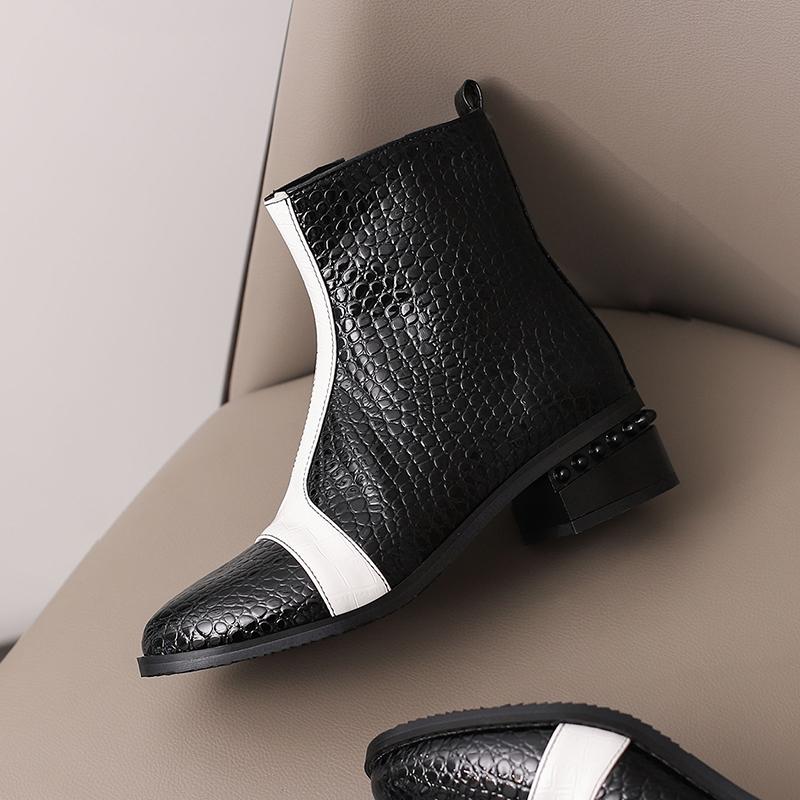 Krazing Pot Полиуретановые осенне-зимние туфли 47 размера 48 размера 49 размера 50 смешанные цвета сексуальные ботинки с круглым носком на молнии сохраняющие тепло ботильоны