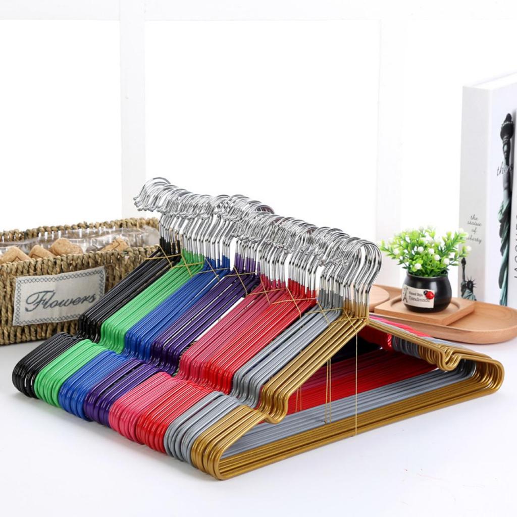 Металлические вешалки, нескользящая металлическая вешалка для сушки одежды с пластиковым покрытием для взрослых, для подвешивания и сушки одежды, 10 шт.