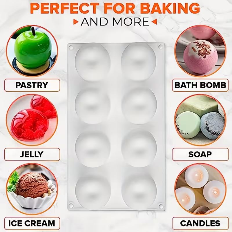 8-Cavity Apple Silicone Baking Mold Apple-Shaped Non-Stick Pudding Ice Cream Mould Heat Resistant Mousse Cake Baking Essential