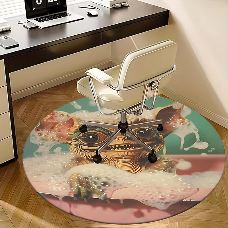 Gizmo Chair Mat Round Carpet for Home Decor, Office Use, Gift Idea Suitable for Bedroom, Living Room, Various Rooms0182b
