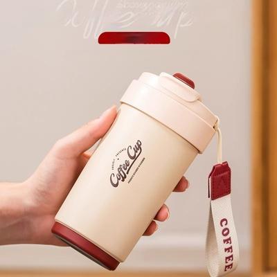 Термос-чашка для кофе из нержавеющей стали 316 для девочек, высокий уровень внешнего вида, новая, сопутствующая портативная чашка, соломенная чашка
