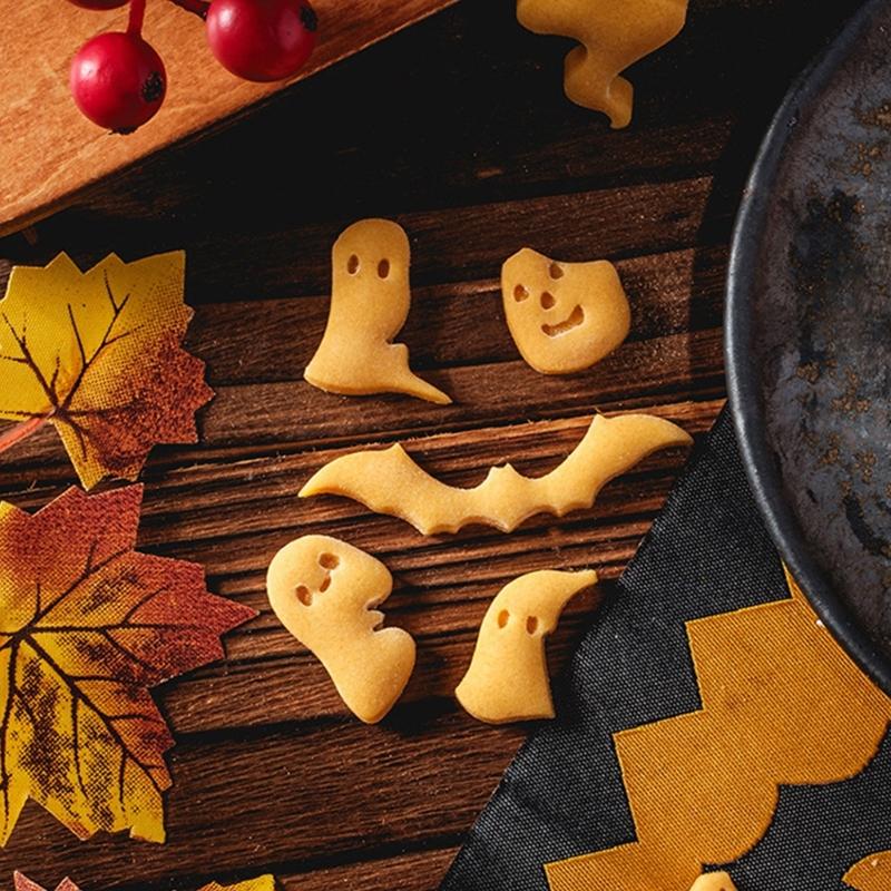 Plastic Cookie Molds Cartoon Halloween Cookie Cutter Biscuit Mold Cookie Decorating Tool Fondants Molds Dishwasher Safe