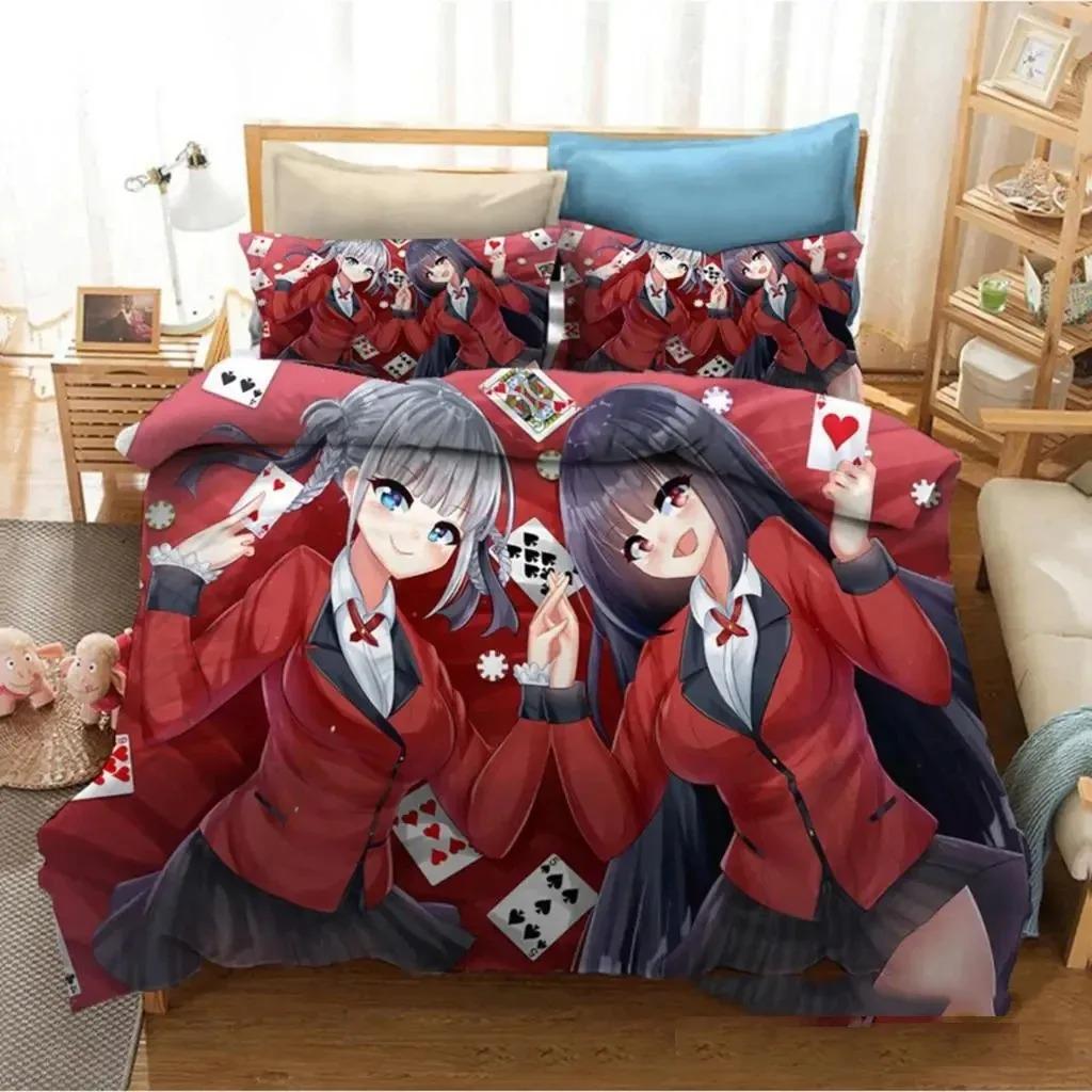 Аниме Kakegurui Yumeko Jabami Комплект постельного белья для мальчиков и девочек Twin Queen Size Пододеяльник Наволочка Кровать для мальчиков и взрослых Домашний текстиль