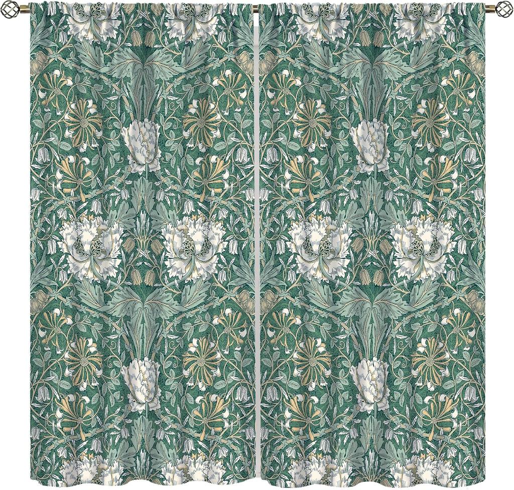 Винтажные Шторы Ycness William Morris с Цветочным Узором В Стиле Акварельных Цветов Для Окон Комнаты Шторы для Спальни Гостиной Штора Полиэстер Идеально Для