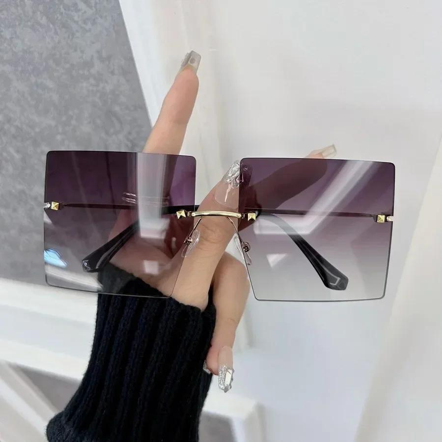 Личность Квадратные Солнцезащитные очки Женские Мужские Безободковые Солнцезащитные очки Женские Мужские Дизайнерский Бренд Классические Дорожные Для улицы