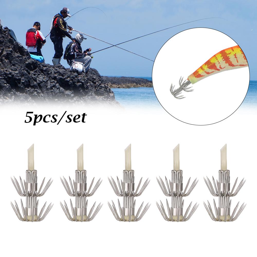 Tackle Luminous Double layer Glow in Dark Octopus Squid Lure Hooks Umbrella hook Plastic Baits