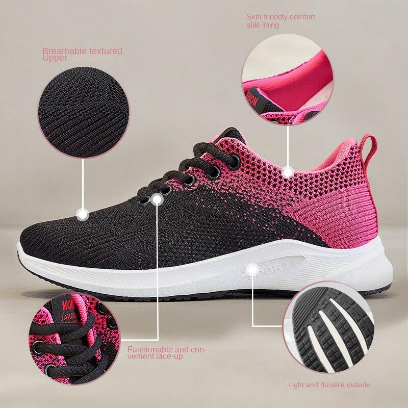 Women's Shoes 2023 Autumn New Casual Sports Shoes Breathable Flying Woven Sports Shoes Fashion Shoes Women