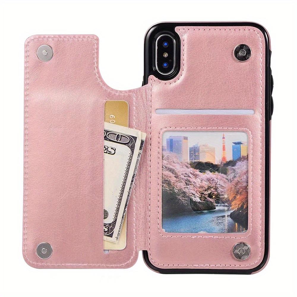Кожаный чехол-кошелек для IPhone 14/13/12/11/Pro Max/Mini/XR/X/XS Max/8/7/6S/6 Plus/SE2/SE3/2022/2020 - держатель для карт и откидная задняя крышка