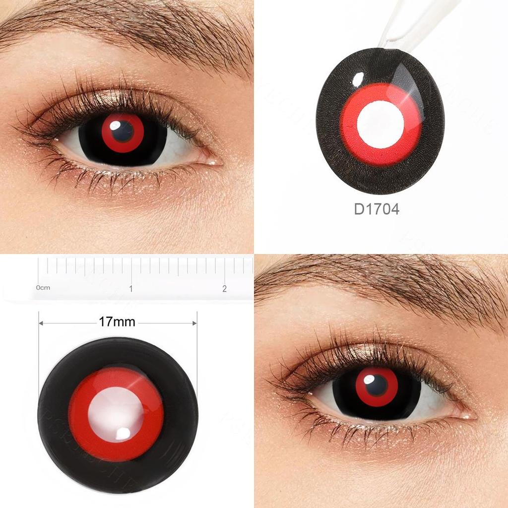 Pseyeche 17MM Role Playing Contact Lenses Tokyo Ghoul Black And Red Mini Sclera Lenses Halloween Contact Lenses 1 Pair Yearly Crazy Lens