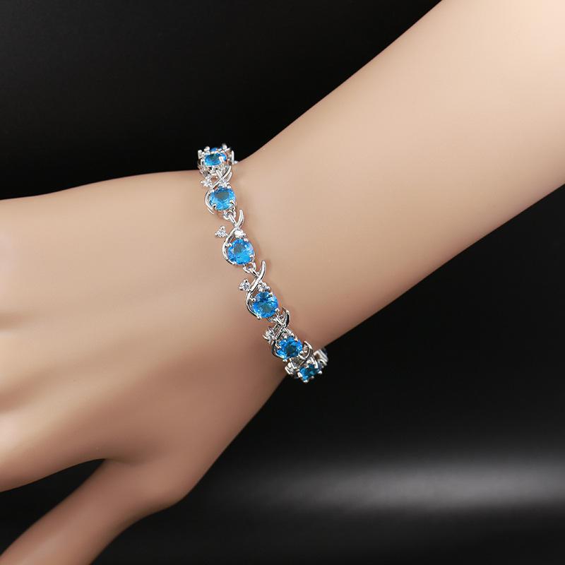 Женский браслет из циркона с цветами свежей сливы, креативный, универсальный, многоцветный