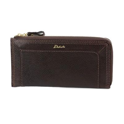 Длинный кошелек на молнии из натуральной кожи Cuero 0036185 шоколадный [Dakota] L-образный женский DA-36185-41