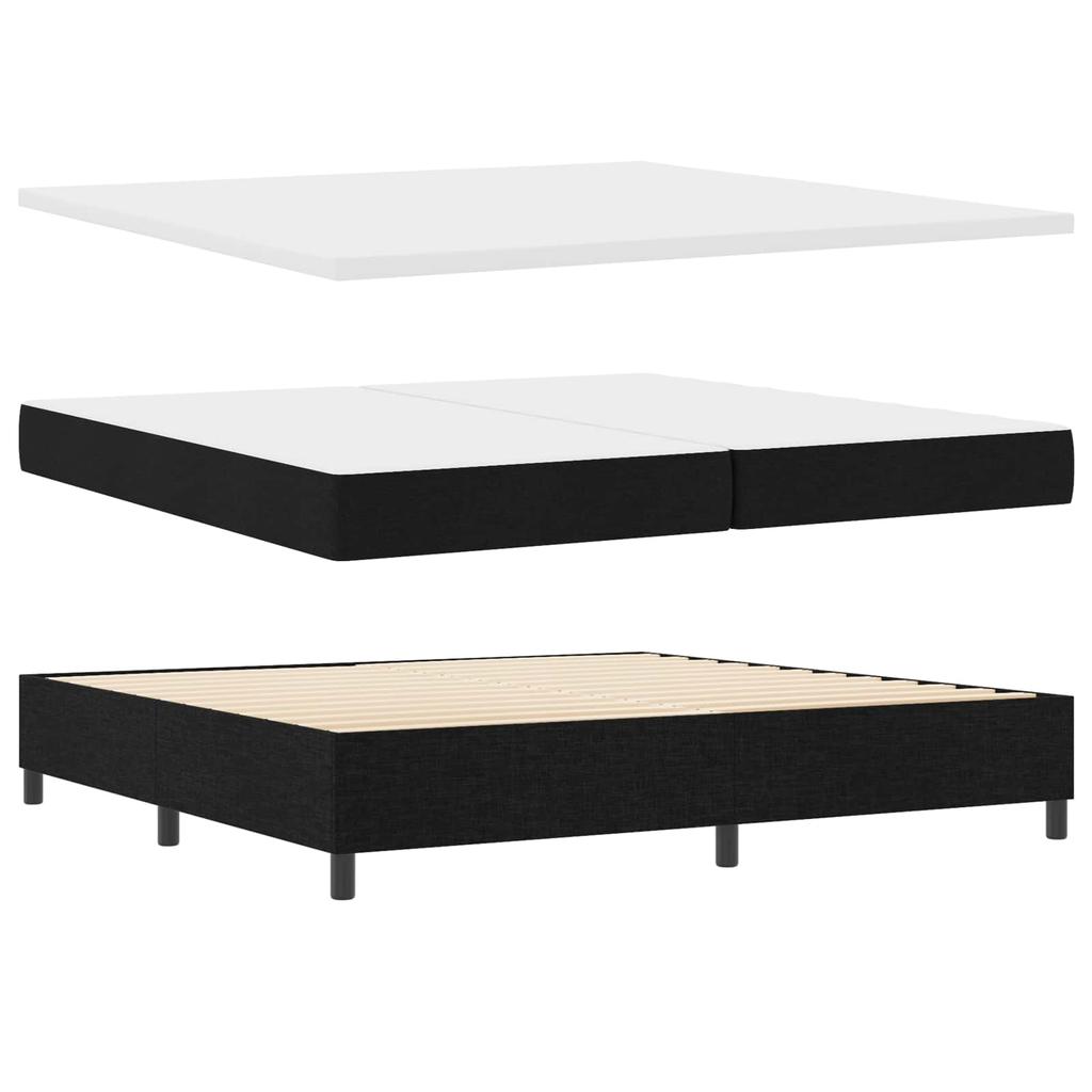 Box Spring Bed with Mattress Black 200 x 200 cm Fabric