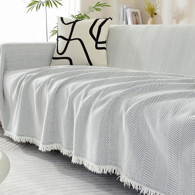 Four Seasons Universal Sofa Cover Cloth Towel Simple Pattern Sofa Cushion Nordic Style Cover Towel All-Inclusive Cover