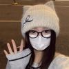 Cat Ear Knitted Woolen Hat Windproof Crochet Hat Fashion Beanie Cap