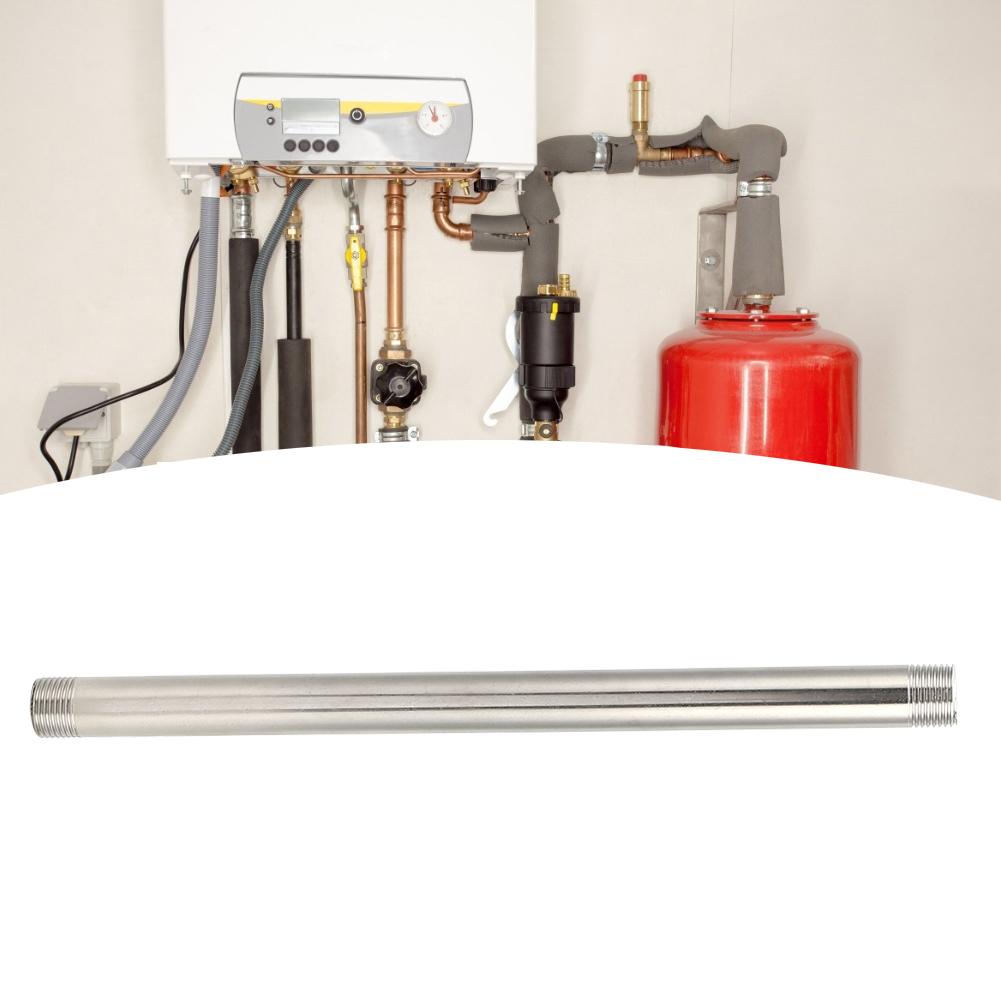 Соединительный ниппель из нержавеющей стали с резьбой для сантехнического оборудования, газовый 30 см, G1/2, наружная резьба