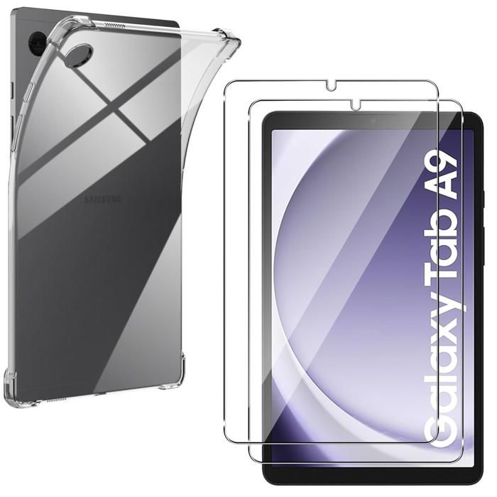 Coque + 2 verres trempé pour Samsung Galaxy Tab A9 2023 - Antichoc Protection Transparent Phonillico
